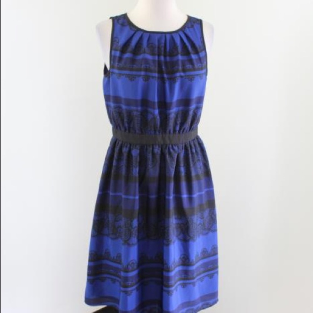 LOFT Sleeveless Blue with lace pattern dress